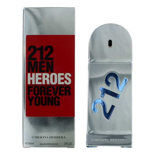 212 Heroes Forever Young by Carolina Herrera, 3 oz Eau De Toilette Spray for Men