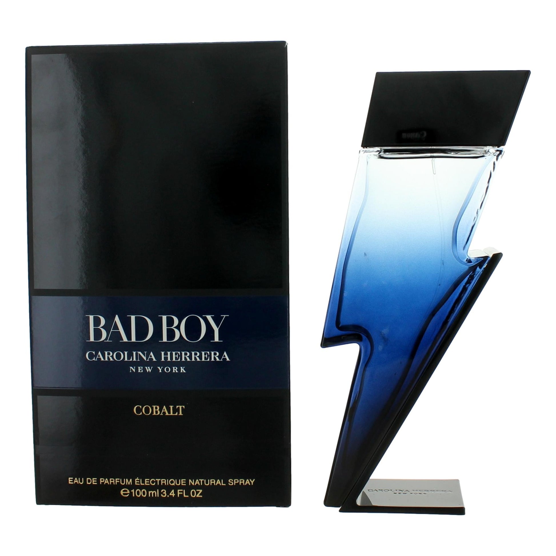  Channel Bold Duality with Carolina Herrera Bad Boy Cobalt Eau de Parfum (3.4 oz). Unleash your inner enigma with Bad Boy Cobalt by Carolina Herrera, a captivating Eau de Parfum for the man who defies expectations. This scent, housed in an electric blue bottle shaped like a lightning bolt, embraces the contrasting sides of masculinity – confident and playful, sophisticated and daring.