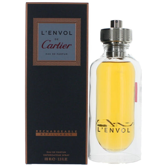 L'Envol by Cartier, 3.3 oz Refillable Eau De Parfum Spray for Men