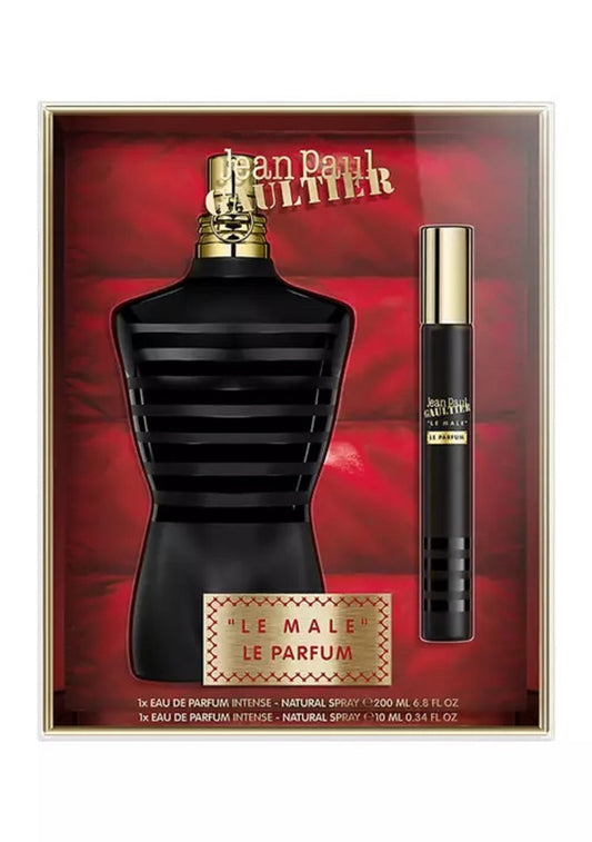 Jean Paul Gaultier Le Male Le Parfum by JPG, 2 Piece Gift Set for Men, 6.8 oz., + 0.34 fl oz. edp spray